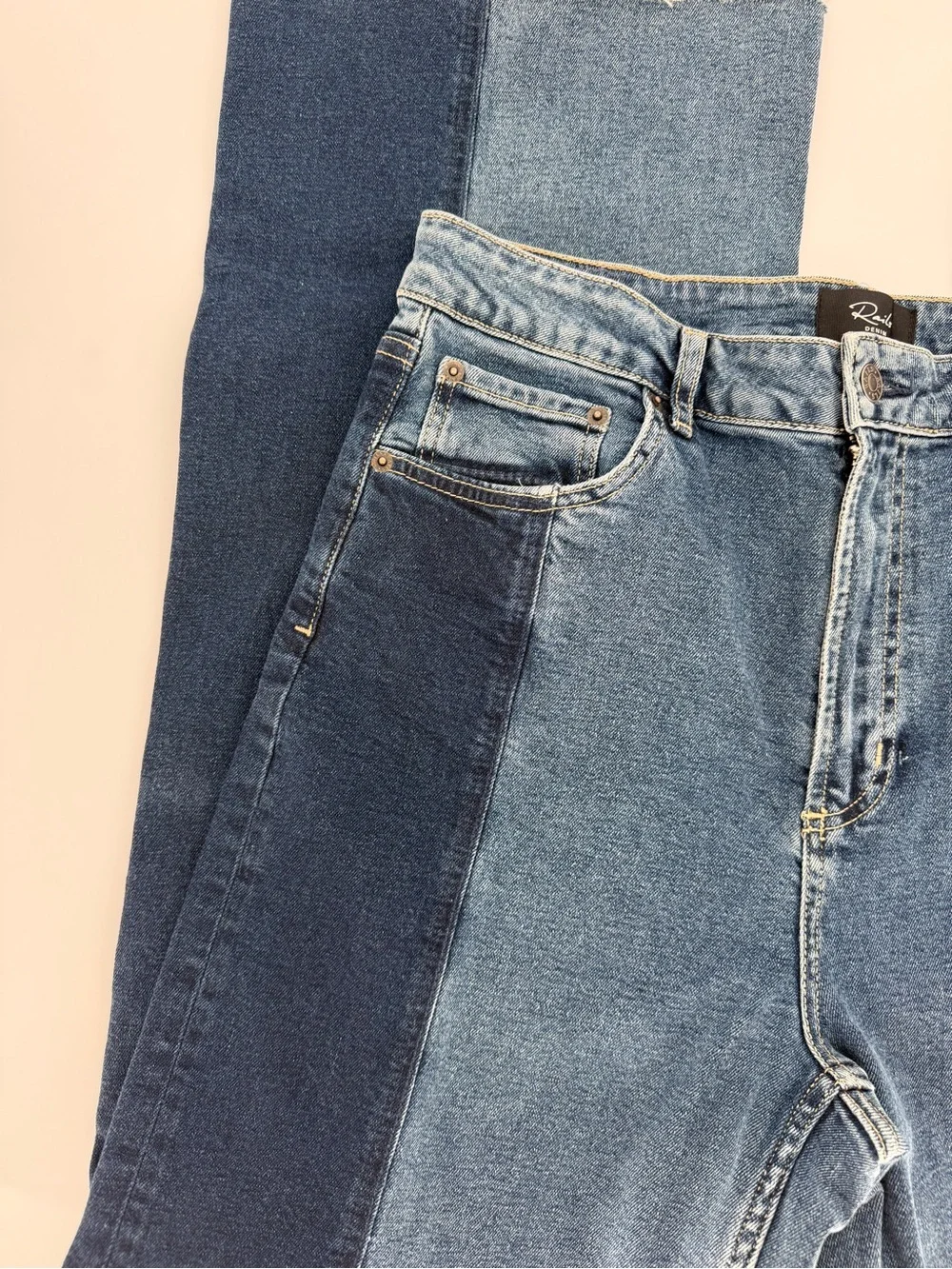 Rails The Getty Paneled High Rise Wide Leg Blue Jeans Women's - Size 32